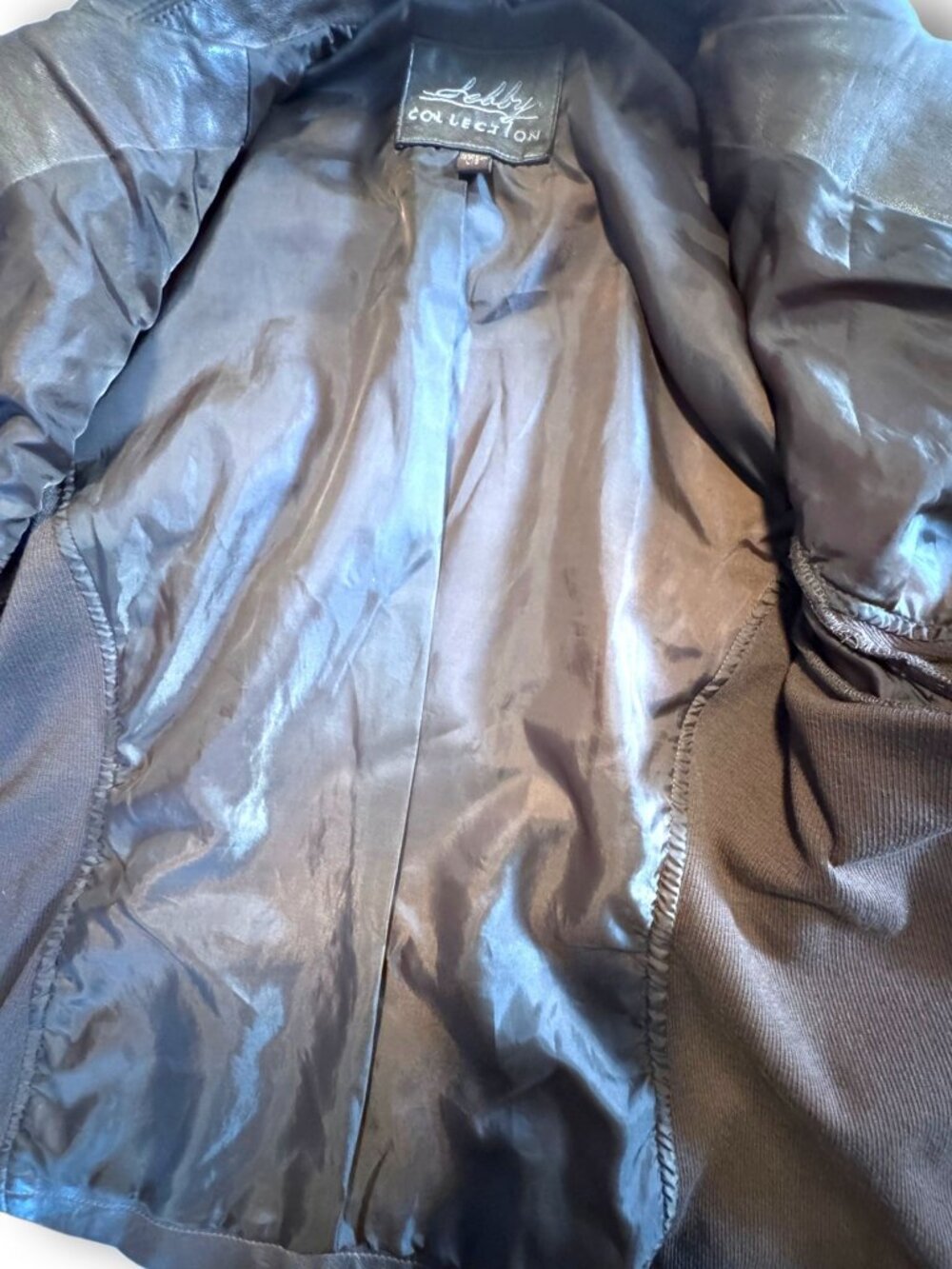 Selby Collection Women's Faux Leather Moto Jacket Brown Whiskey Size Large - Picture 12 of 14